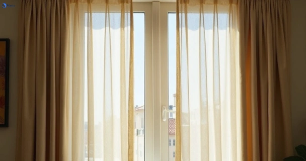 Dusty and dull curtains in cedar-vale before steam cleaning